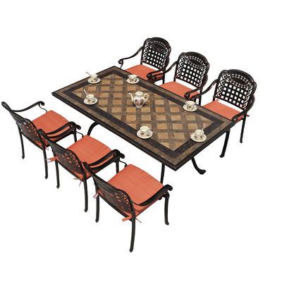 Meubles de jardin en aluminium de 6 places noir 18 pouces pour 6 personnes