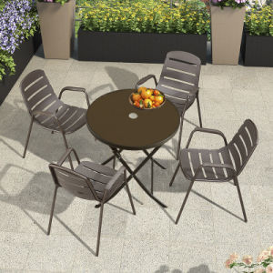 Table et chaises en métal en aluminium en extérieur