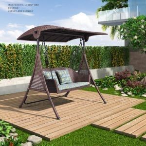 Meubles d'extérieur confortables 3 places chaise balançante au toit de jardin chaise suspendue au patio