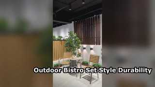 Ensemble de bistro extérieur commercial avec chaises WPC et table ronde pour hôtel et complexe hôtelier