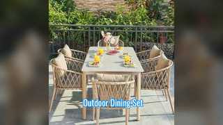 Ensemble de salle à manger extérieur commercial 6 places